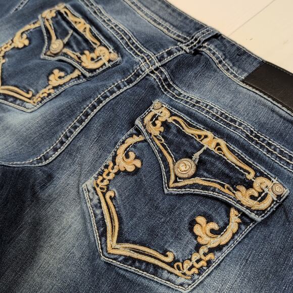 Shyanne Anne Bootcut Jeans Women's 28 Short Mid Rise Embellished Embroidered - Picture 5 of 15